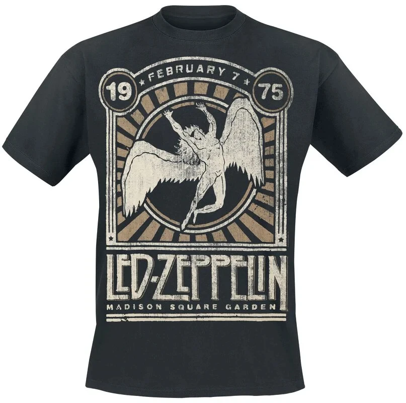 Logo & Symbols Led Zeppelin Band T-Shirt 100% Cotton Graphic Tee Men Women Summer Streetwear Top