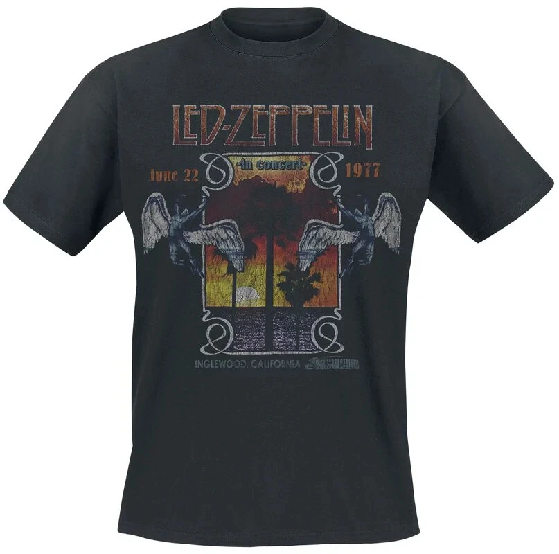 Logo & Symbols Led Zeppelin Band T-Shirt 100% Cotton Graphic Tee Men Women Summer Streetwear Top