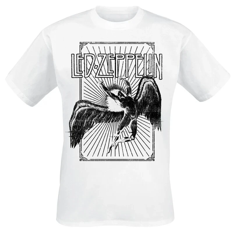 Logo & Symbols Led Zeppelin Band T-Shirt 100% Cotton Graphic Tee Men Women Summer Streetwear Top