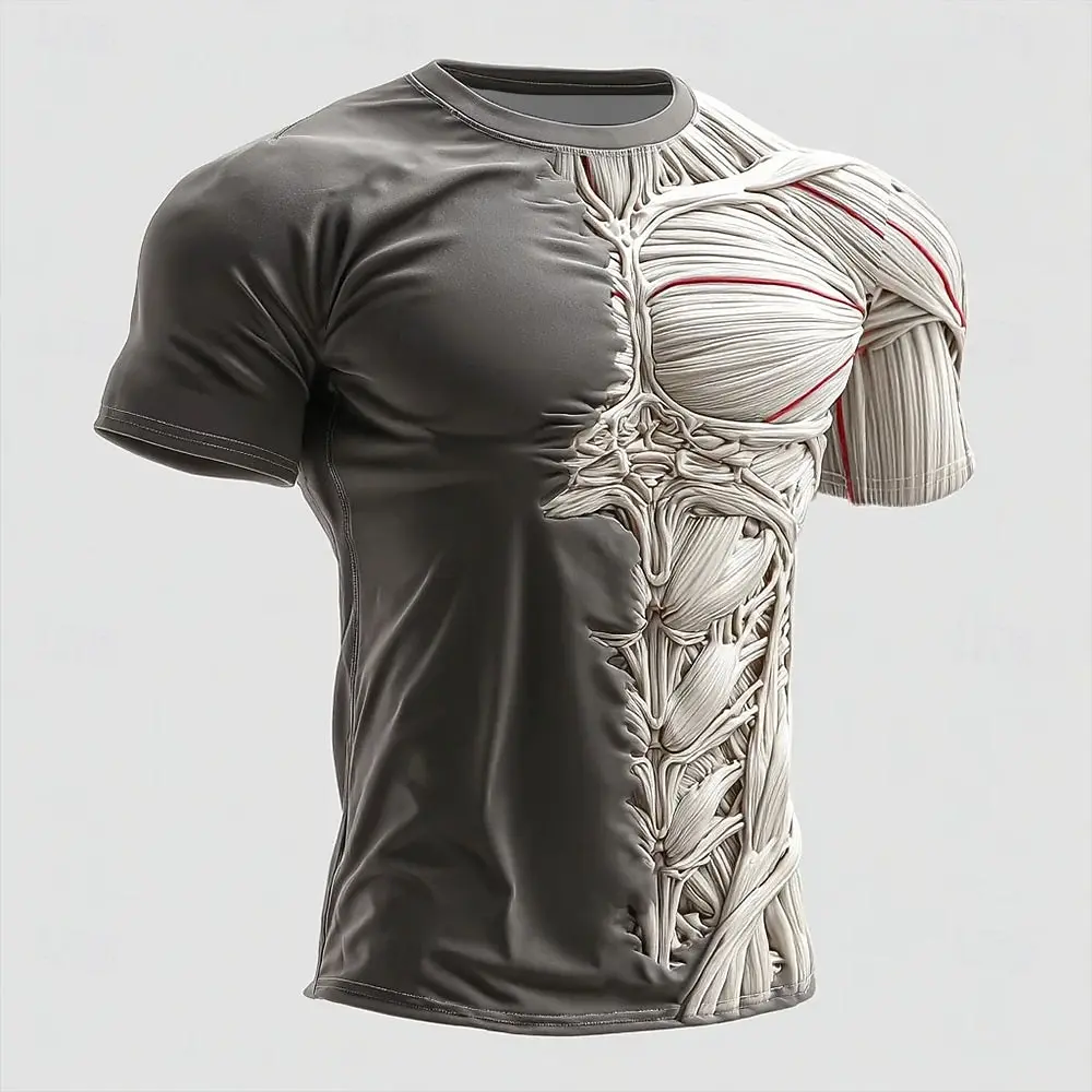 Scary-style Summer 3D Print Large-sized Men's T-shirt Comfortable Casual Quick-drying and Breathable Perfect for Daily Wear