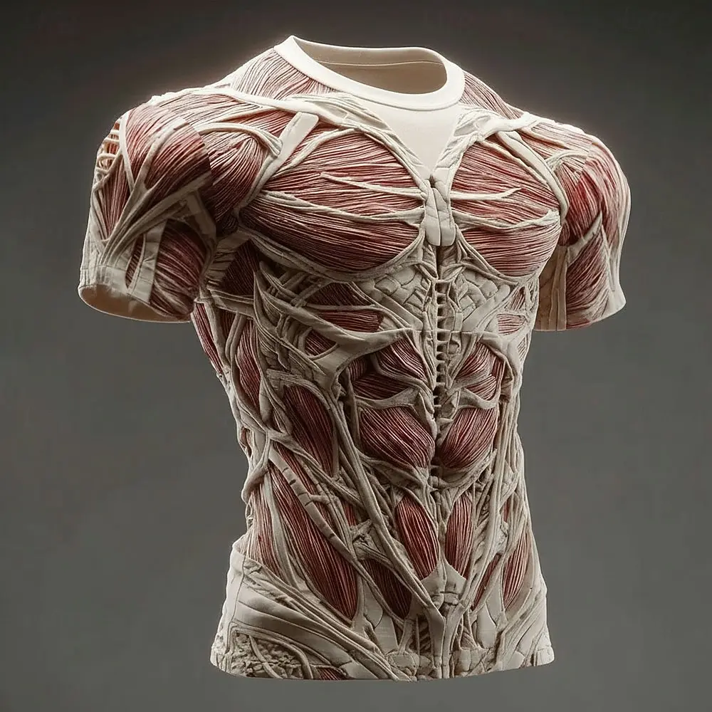 Scary-style Summer 3D Print Large-sized Men's T-shirt Comfortable Casual Quick-drying and Breathable Perfect for Daily Wear
