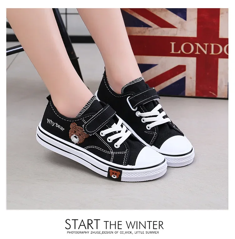 Boys Girls Fashion Board Shoes Kids Student Hook and Loop Slip on Casual Canvas Shoes Children Soft Sole Non Slip Comfort Shoes