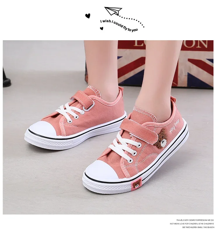 Boys Girls Fashion Board Shoes Kids Student Hook and Loop Slip on Casual Canvas Shoes Children Soft Sole Non Slip Comfort Shoes