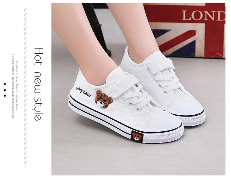 Boys Girls Fashion Board Shoes Kids Student Hook and Loop Slip on Casual Canvas Shoes Children Soft Sole Non Slip Comfort Shoes