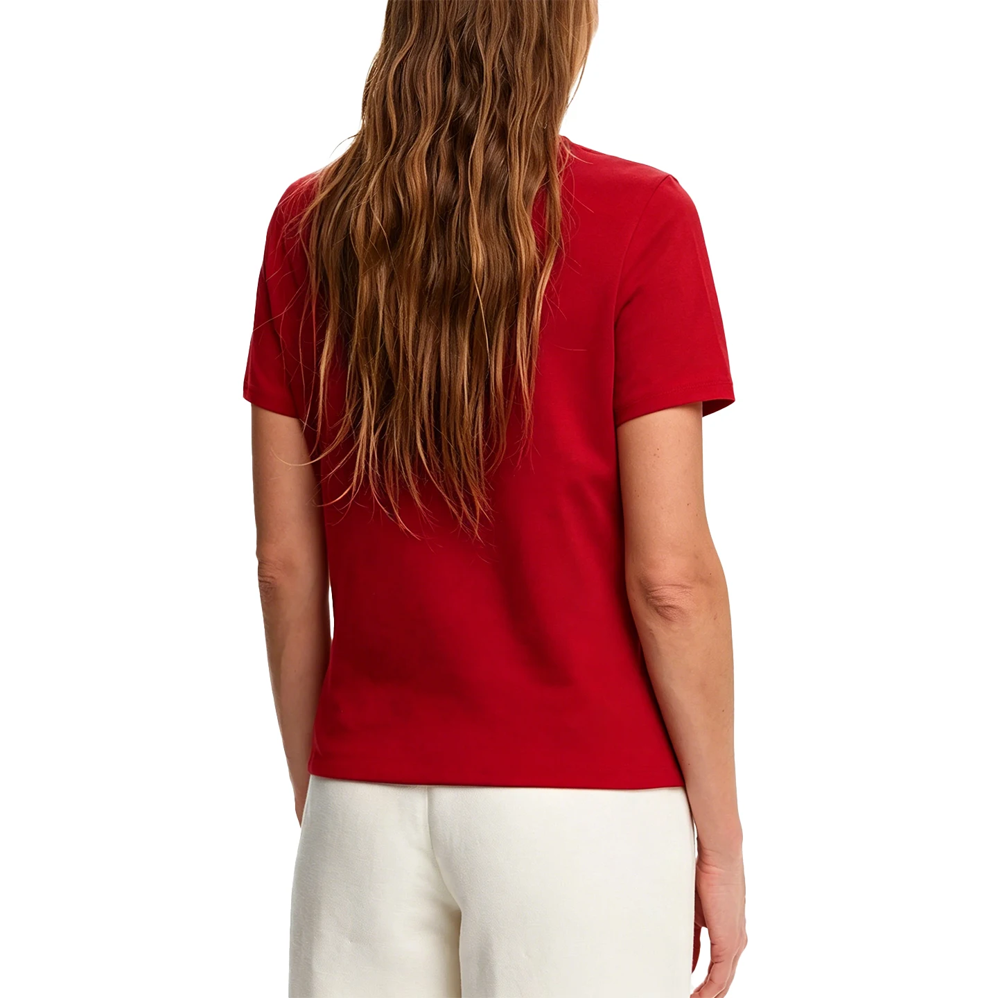CH Women's Short Sleeve T Shirt Slim Fit Crew Neck Letter Embroidery Breathable Cotton Daily Tops