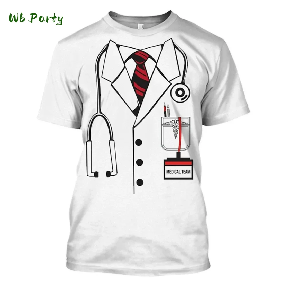 Police Uniform 3D Print Sports Quick Dry Breathable Men T-shirt Street Cosplay Party Casual Parent-child Short Sleeve Clothing