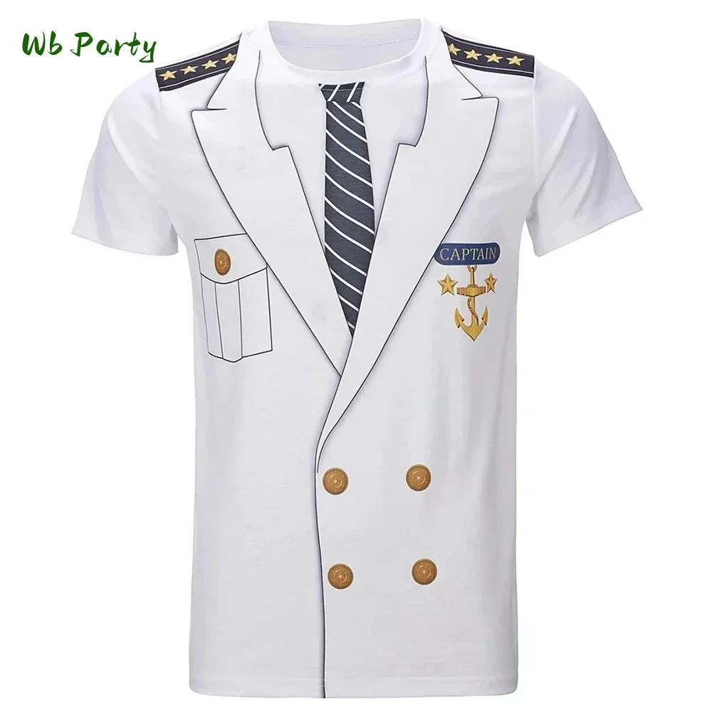 Police Uniform 3D Print Sports Quick Dry Breathable Men T-shirt Street Cosplay Party Casual Parent-child Short Sleeve Clothing
