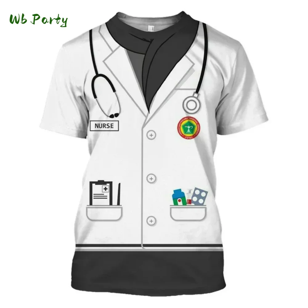 Police Uniform 3D Print Sports Quick Dry Breathable Men T-shirt Street Cosplay Party Casual Parent-child Short Sleeve Clothing