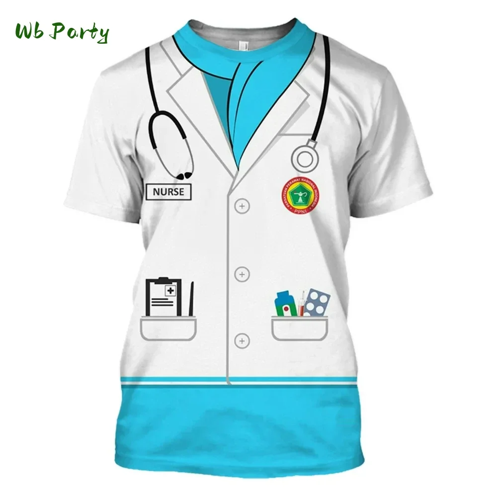 Police Uniform 3D Print Sports Quick Dry Breathable Men T-shirt Street Cosplay Party Casual Parent-child Short Sleeve Clothing