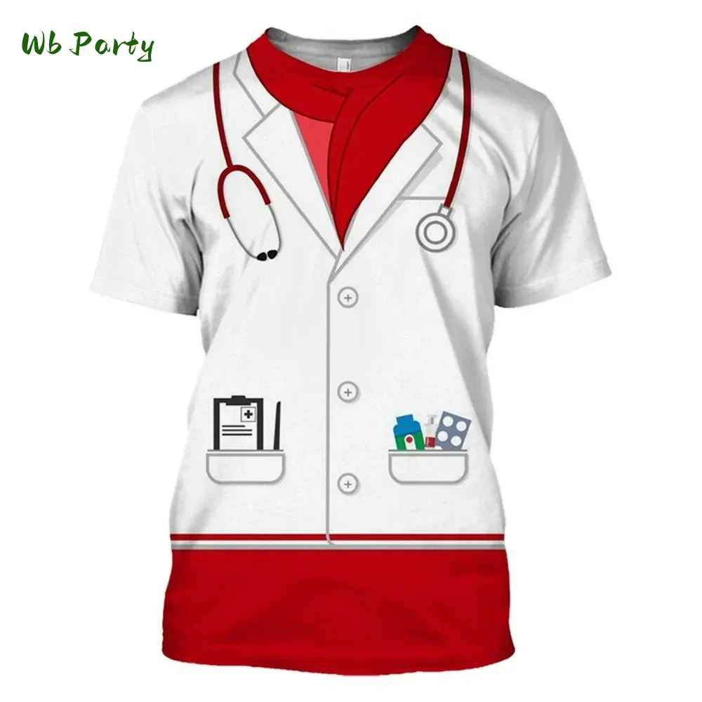 Police Uniform 3D Print Sports Quick Dry Breathable Men T-shirt Street Cosplay Party Casual Parent-child Short Sleeve Clothing