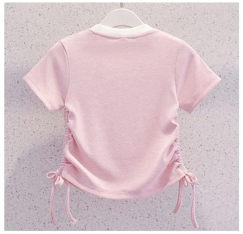 Summer Teenage Girls Clothes Set Children O-Neck Tshirt and Casual Pants Suit Student School Short Sleeve Top Bottom Outfits