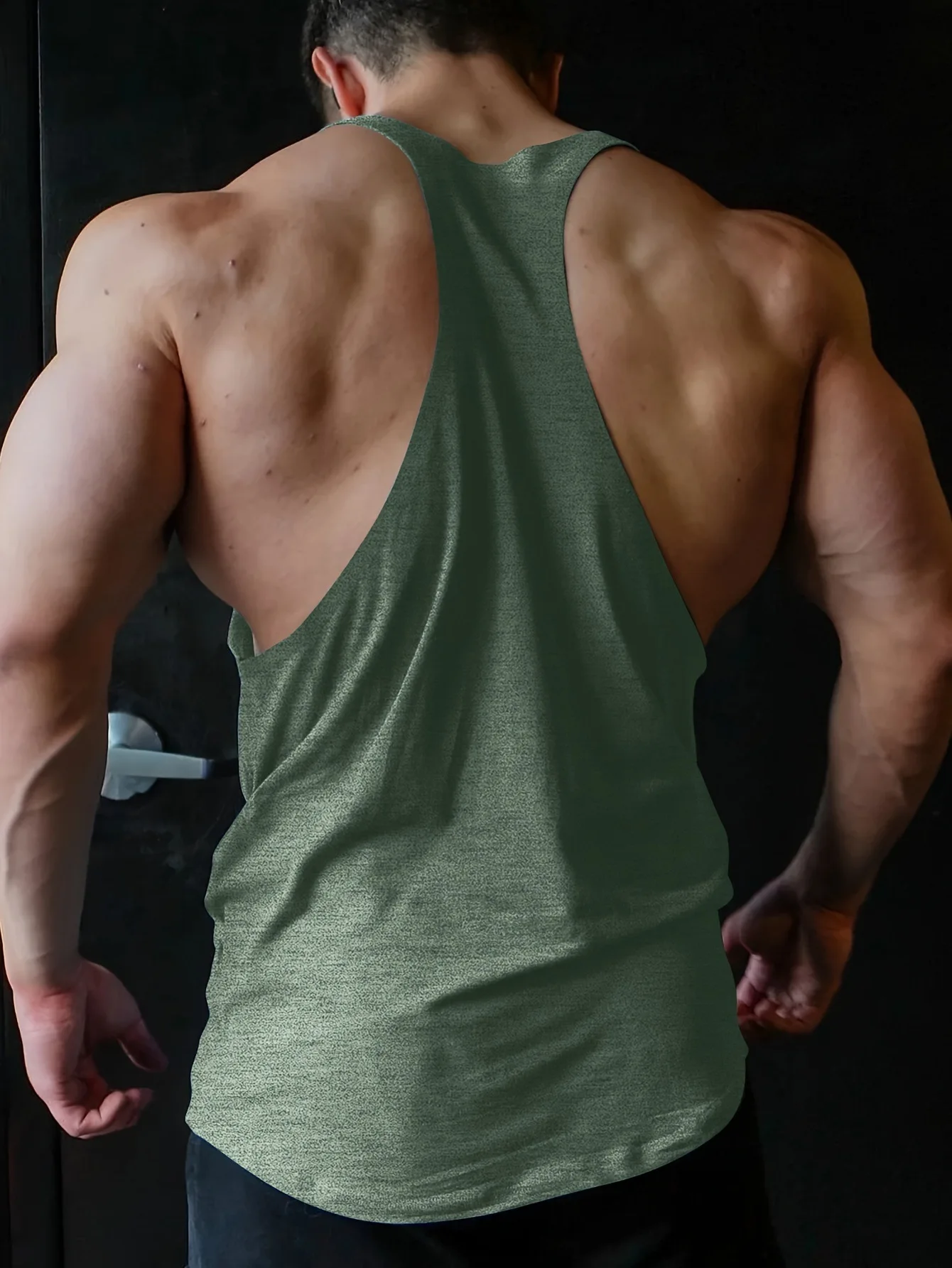 2026 New Summer Men's Y-Back Tank Top ALPHA Print Gym Workout Sleeveless Shirt Breathable Quick Dry Fitness Casual Muscle Tops
