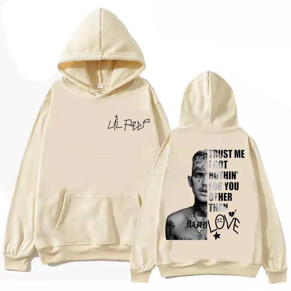 Rapper Lil Peep Merch Hoodies Men Women Clothing Hip Hop Vintage Pullovers Fashion Casual Oversized Hooded Sweatshirt Streetwear
