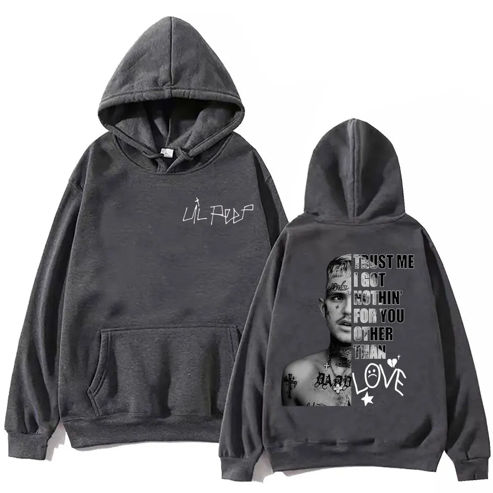 Rapper Lil Peep Merch Hoodies Men Women Clothing Hip Hop Vintage Pullovers Fashion Casual Oversized Hooded Sweatshirt Streetwear