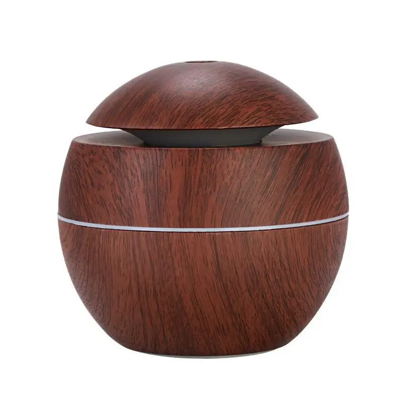 1Pcs Mushroom/Vase Style 200ML Wood Grain LED Light Air Humidifier Aromatherapy Essential Oil Diffuser Colorful Atmosphere Lamp