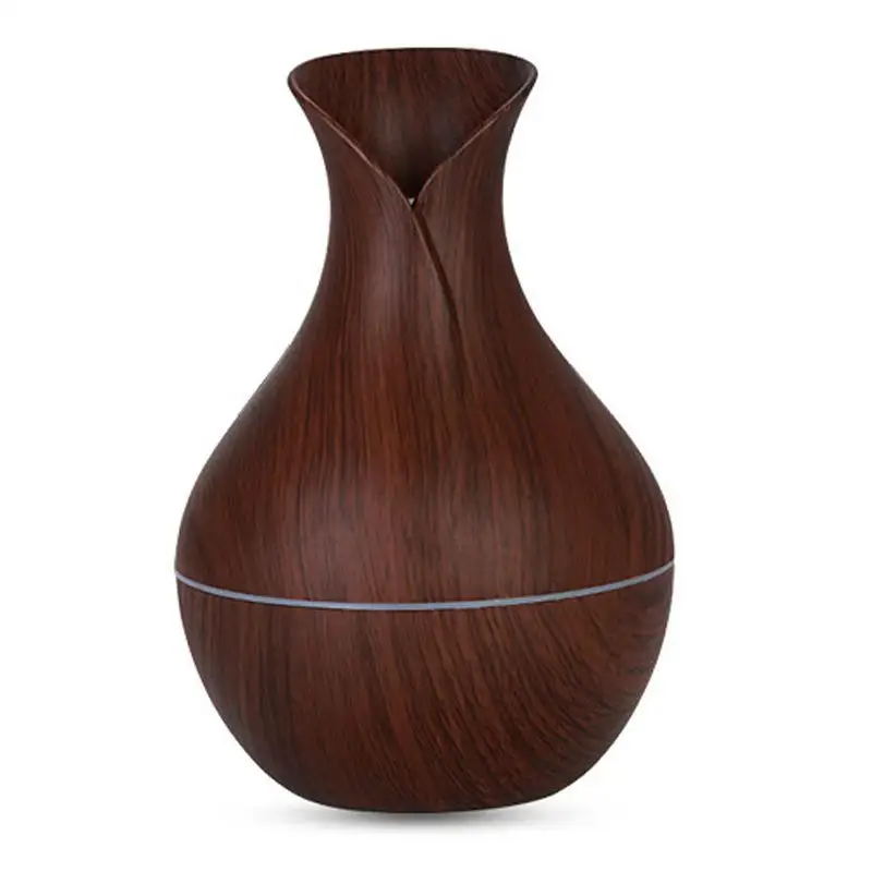 1Pcs Mushroom/Vase Style 200ML Wood Grain LED Light Air Humidifier Aromatherapy Essential Oil Diffuser Colorful Atmosphere Lamp