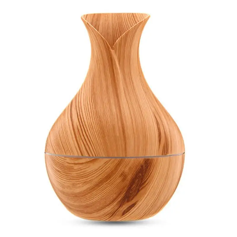 1Pcs Mushroom/Vase Style 200ML Wood Grain LED Light Air Humidifier Aromatherapy Essential Oil Diffuser Colorful Atmosphere Lamp