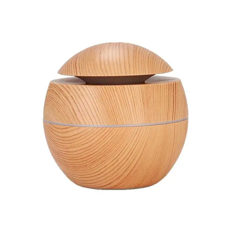 1Pcs Mushroom/Vase Style 200ML Wood Grain LED Light Air Humidifier Aromatherapy Essential Oil Diffuser Colorful Atmosphere Lamp