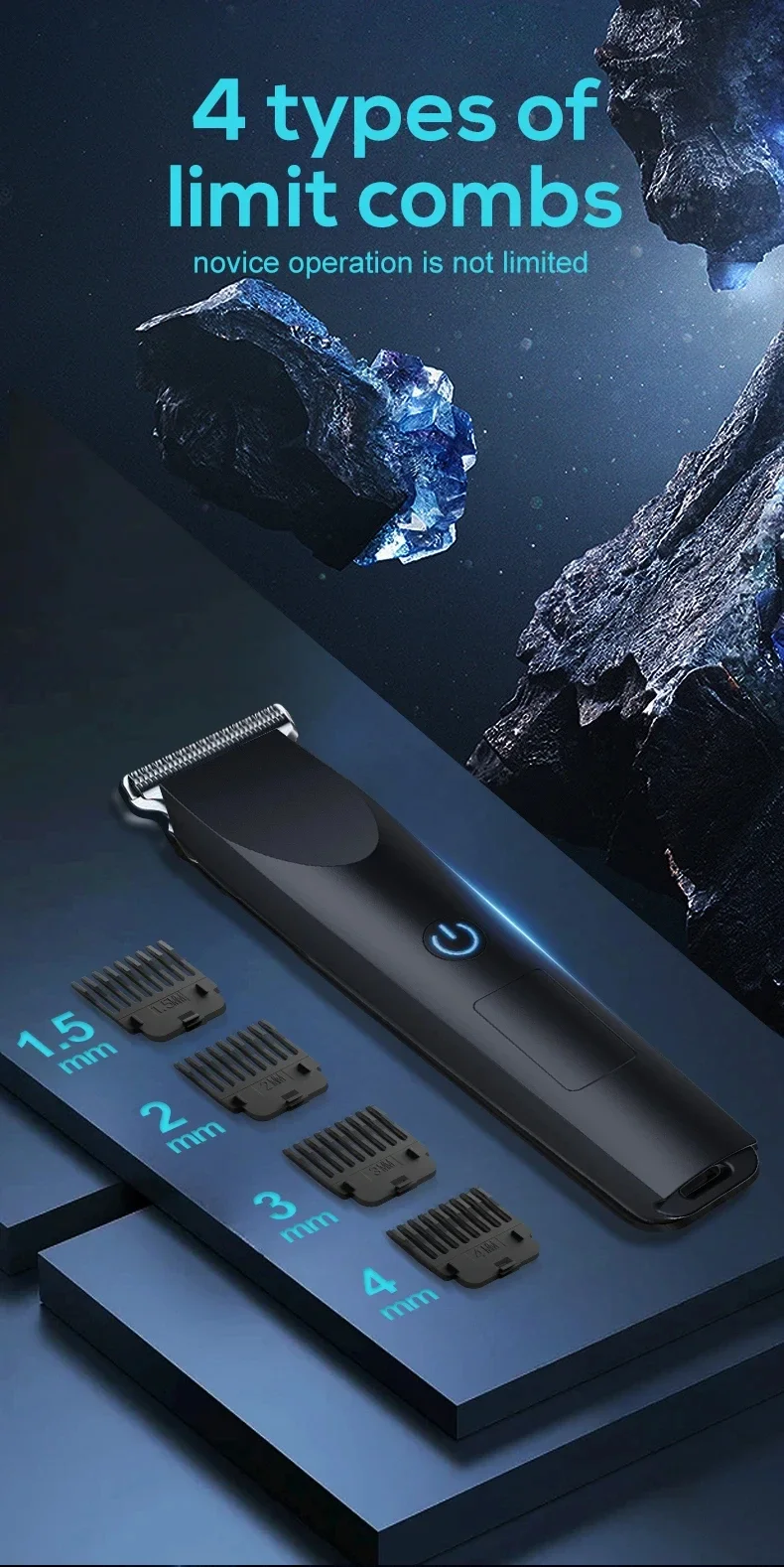 2026 Best-Selling Electric Hair Clipper With Adjustable Cutter Head, USB Charging Design For Trimming Hair And Beard, Cordless B