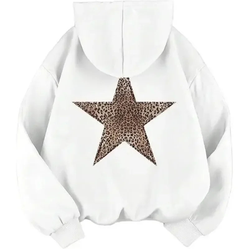 2025 Star Graphic Hoodies Y2k Leopard Print Hooded Sweatshirt Cheetah Hoodie Fashion Casual HipHop Harajuku Unisex Pullover