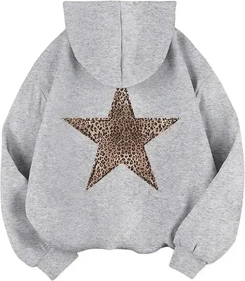 2025 Star Graphic Hoodies Y2k Leopard Print Hooded Sweatshirt Cheetah Hoodie Fashion Casual HipHop Harajuku Unisex Pullover