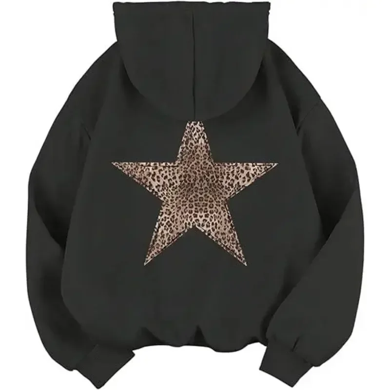 2025 Star Graphic Hoodies Y2k Leopard Print Hooded Sweatshirt Cheetah Hoodie Fashion Casual HipHop Harajuku Unisex Pullover