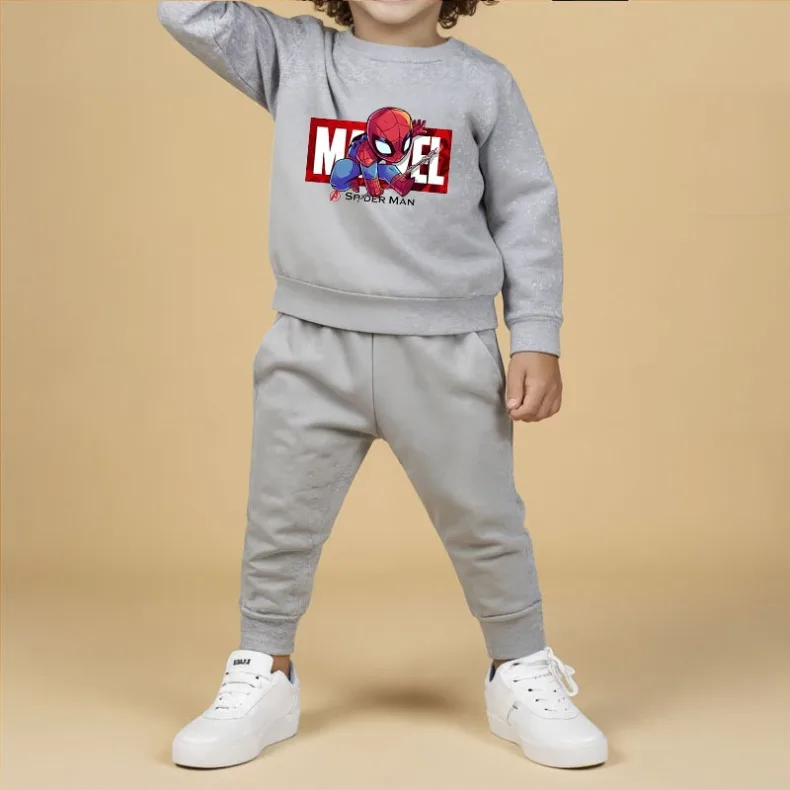 2026 Spring Autumn Boys Sweatshirt Sets Kids Cute Cartoon Printed Hoodies and Pants 2pcs Sets Children's Long Sleeved Clothes