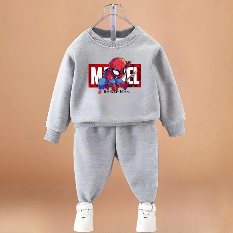 2026 Spring Autumn Boys Sweatshirt Sets Kids Cute Cartoon Printed Hoodies and Pants 2pcs Sets Children's Long Sleeved Clothes