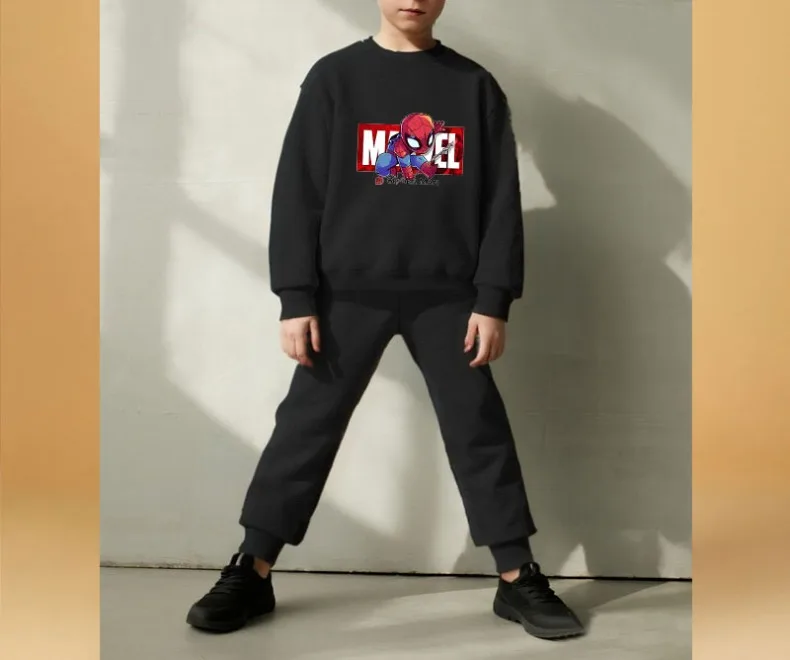 2026 Spring Autumn Boys Sweatshirt Sets Kids Cute Cartoon Printed Hoodies and Pants 2pcs Sets Children's Long Sleeved Clothes
