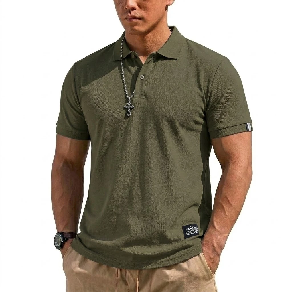 Summer Men's T-shirts Short Sleeve Loose Polo Shirts Casual Hikking Shirt Lightweight T Shirt for Work Athletic Clothes of Man