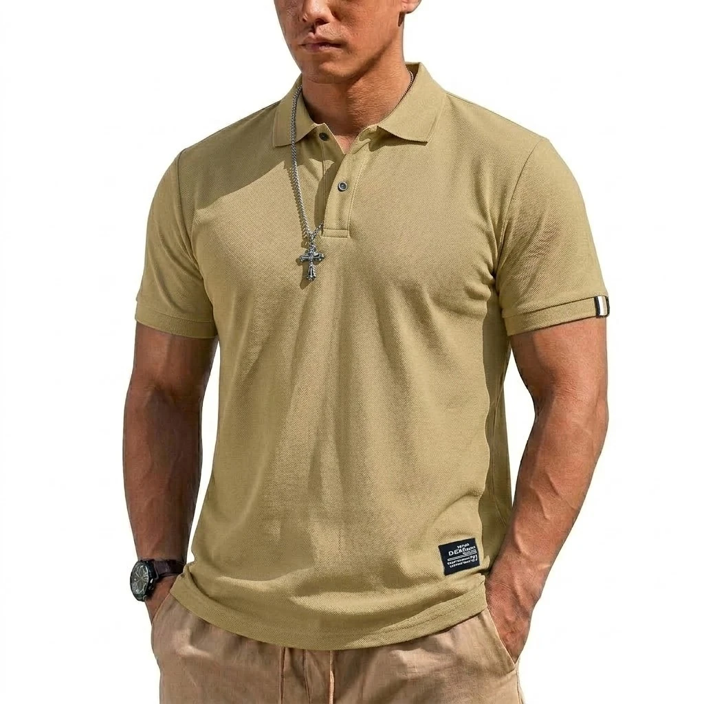 Summer Men's T-shirts Short Sleeve Loose Polo Shirts Casual Hikking Shirt Lightweight T Shirt for Work Athletic Clothes of Man