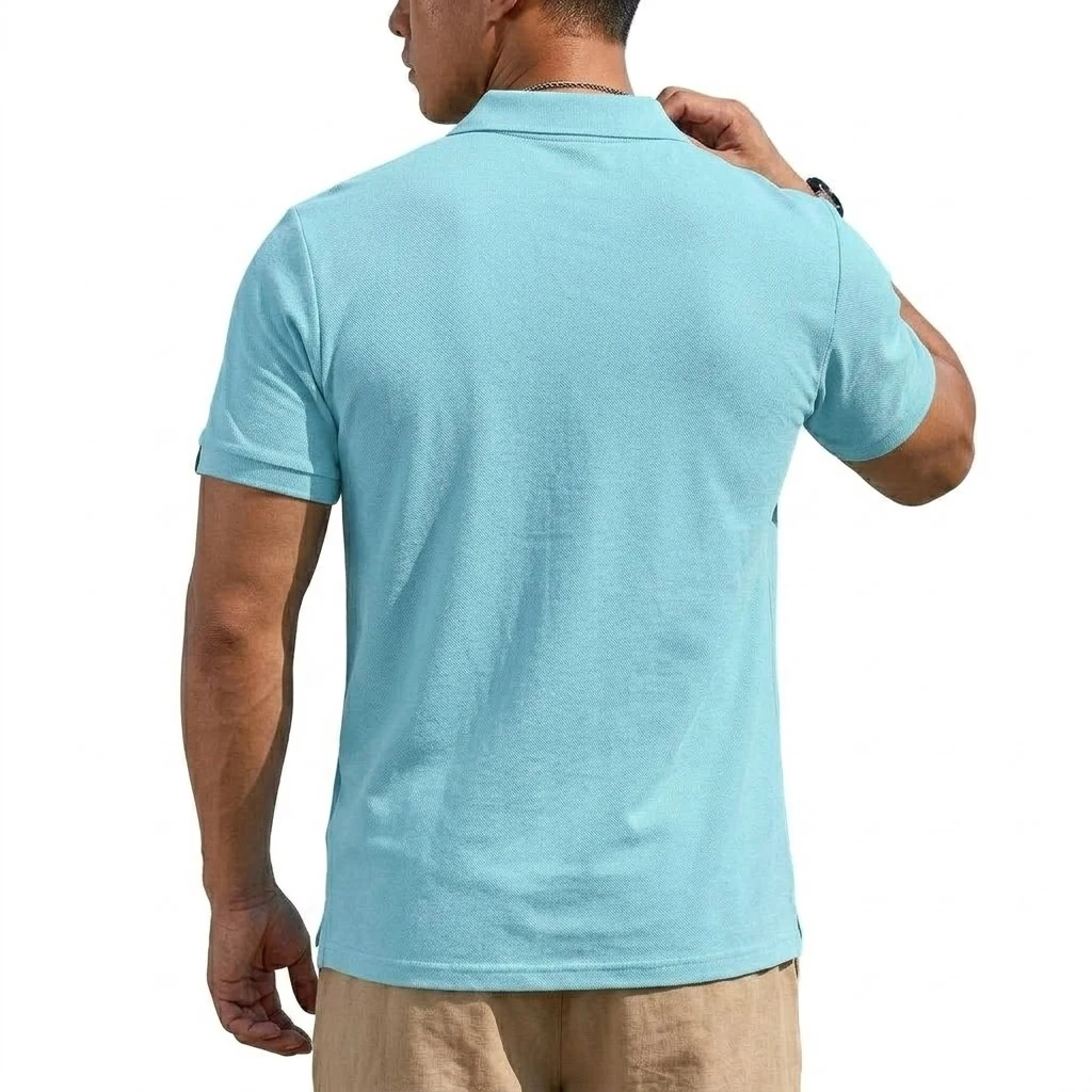 Summer Men's T-shirts Short Sleeve Loose Polo Shirts Casual Hikking Shirt Lightweight T Shirt for Work Athletic Clothes of Man