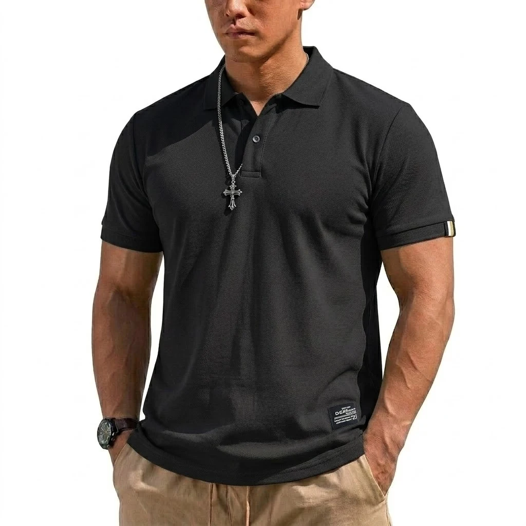 Summer Men's T-shirts Short Sleeve Loose Polo Shirts Casual Hikking Shirt Lightweight T Shirt for Work Athletic Clothes of Man