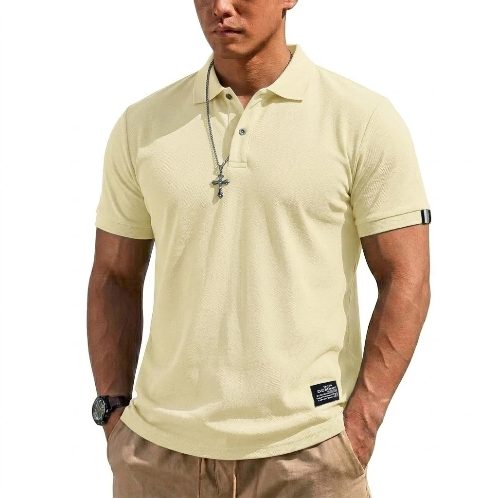 Summer Men's T-shirts Short Sleeve Loose Polo Shirts Casual Hikking Shirt Lightweight T Shirt for Work Athletic Clothes of Man