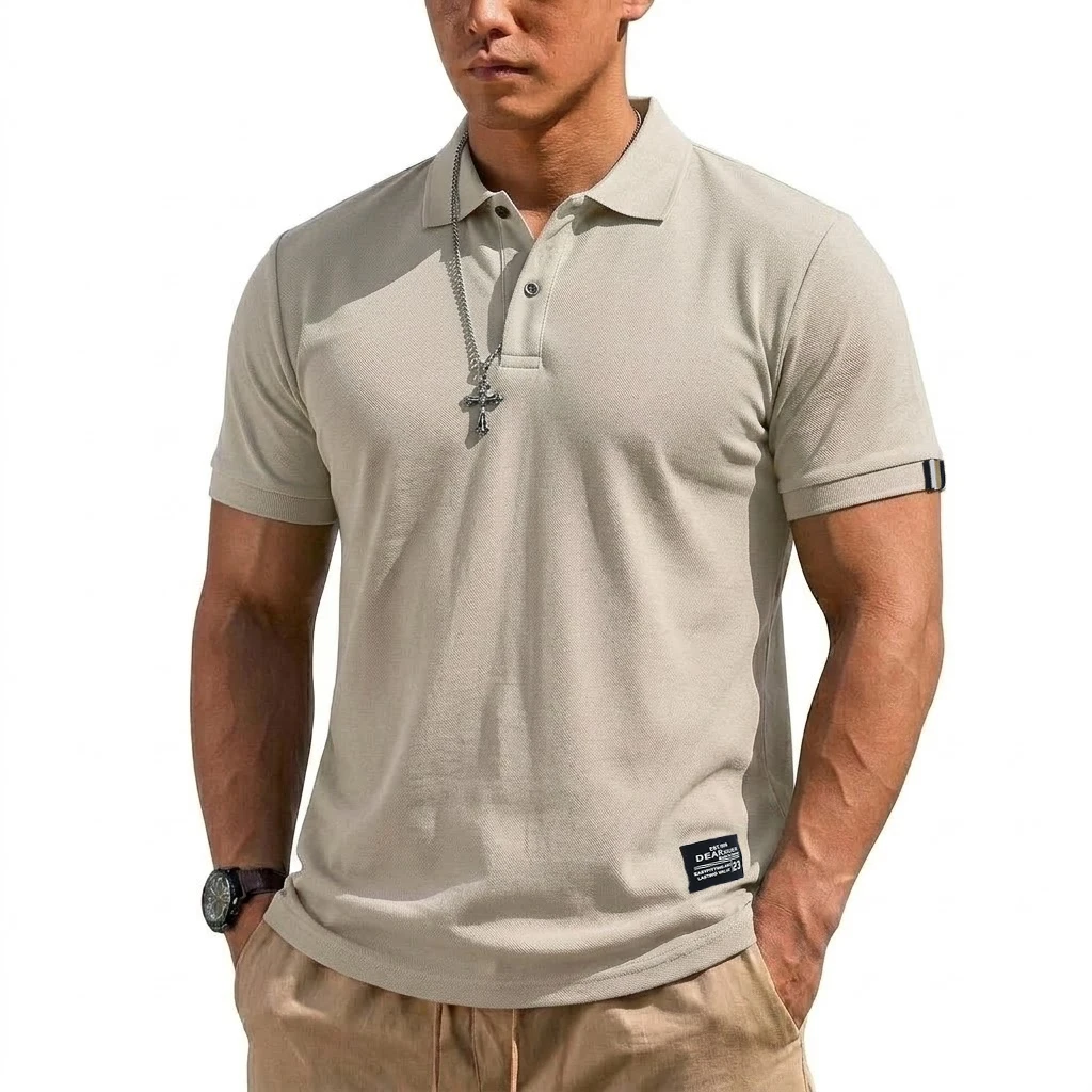 Summer Men's T-shirts Short Sleeve Loose Polo Shirts Casual Hikking Shirt Lightweight T Shirt for Work Athletic Clothes of Man