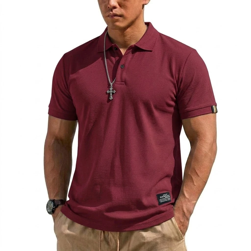 Summer Men's T-shirts Short Sleeve Loose Polo Shirts Casual Hikking Shirt Lightweight T Shirt for Work Athletic Clothes of Man