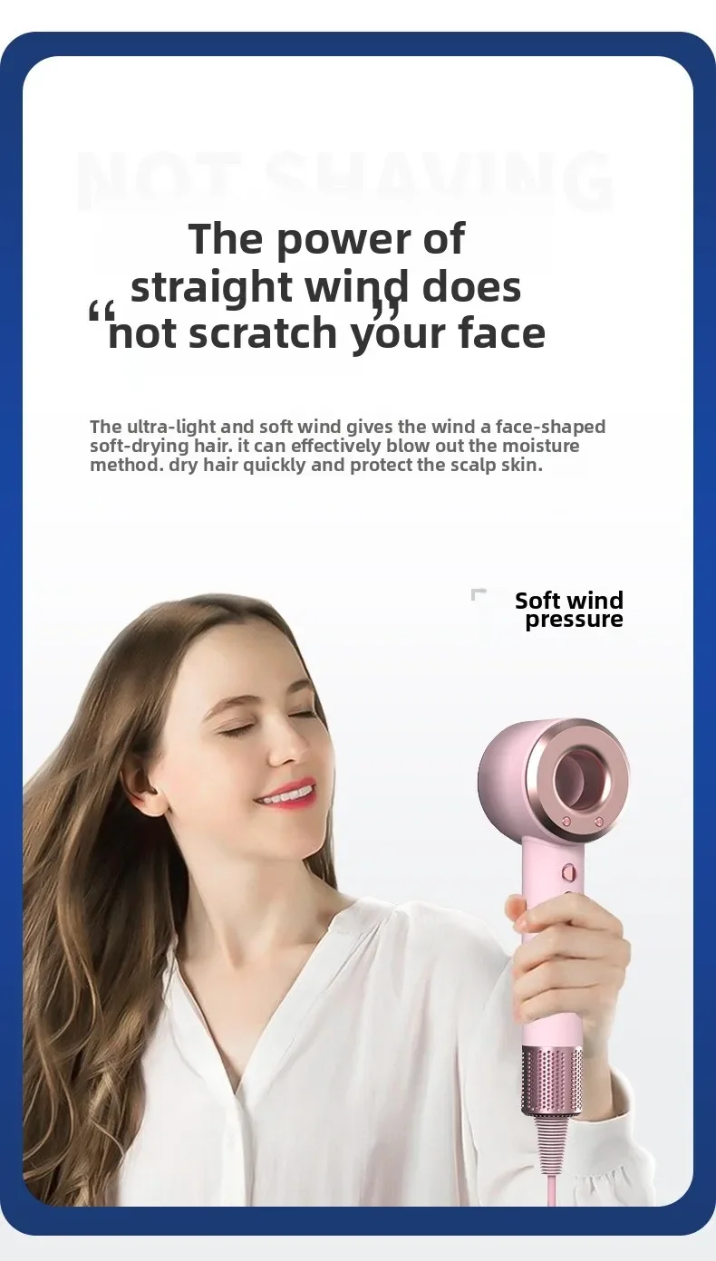 2026 New Professional Anion 5 in 1 Professional Hair Dryer Bladeless Temperature Control Lightweight for Smooth Hair Styling