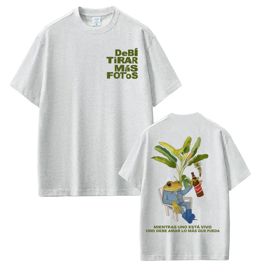 Rapper Bad Bunny T-shirt Debi Tirar Mas Fotos DTMF World Tour TShirt Women Fashion Vintage Hip Hop Men's Clothing Summer T-shirt
