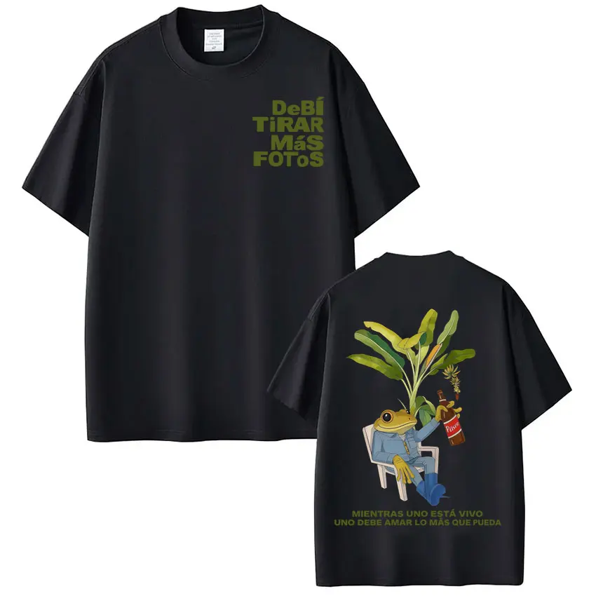 Rapper Bad Bunny T-shirt Debi Tirar Mas Fotos DTMF World Tour TShirt Women Fashion Vintage Hip Hop Men's Clothing Summer T-shirt