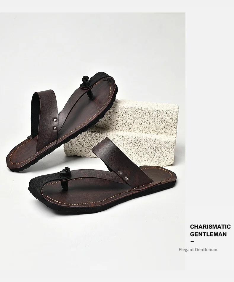 2026 New Summer Men'S Sandals Breathable Simple And Comfortable Slippers Self Created Handmade Suitable For Casual Wearing