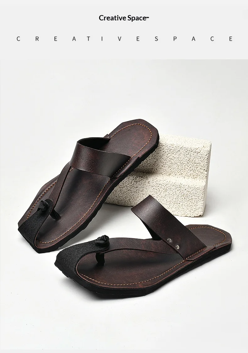 2026 New Summer Men'S Sandals Breathable Simple And Comfortable Slippers Self Created Handmade Suitable For Casual Wearing