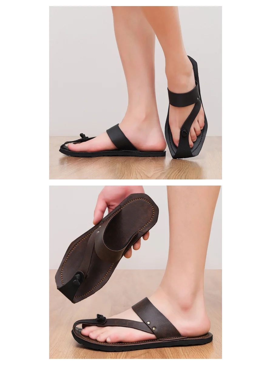 2026 New Summer Men'S Sandals Breathable Simple And Comfortable Slippers Self Created Handmade Suitable For Casual Wearing
