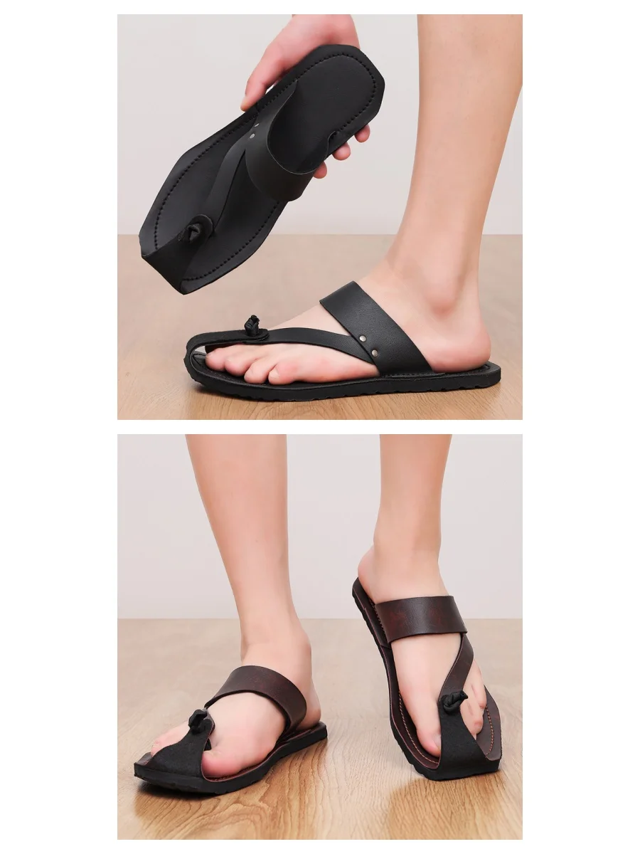 2026 New Summer Men'S Sandals Breathable Simple And Comfortable Slippers Self Created Handmade Suitable For Casual Wearing