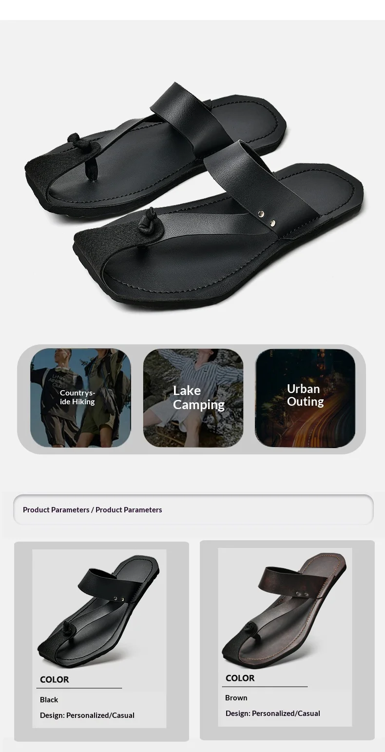 2026 New Summer Men'S Sandals Breathable Simple And Comfortable Slippers Self Created Handmade Suitable For Casual Wearing