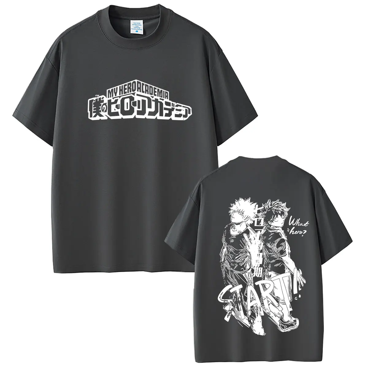 Anime My Hero Academia Midoriya Izuku and Bakugou Katsuki Merch T Shirts Men Women Casual Oversized Streetwear Male Fashion Tees