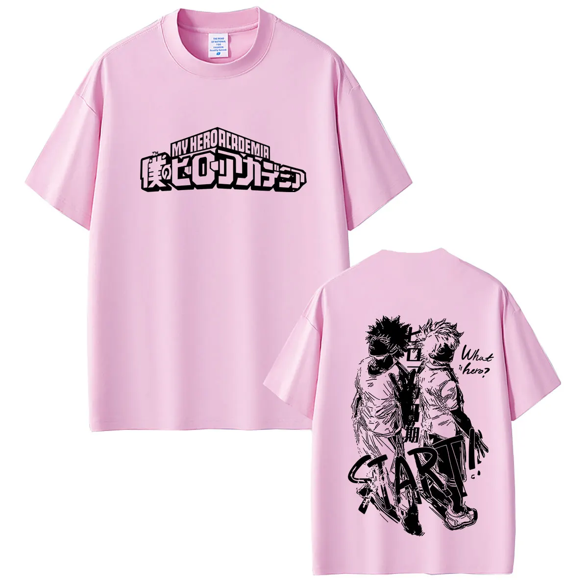 Anime My Hero Academia Midoriya Izuku and Bakugou Katsuki Merch T Shirts Men Women Casual Oversized Streetwear Male Fashion Tees