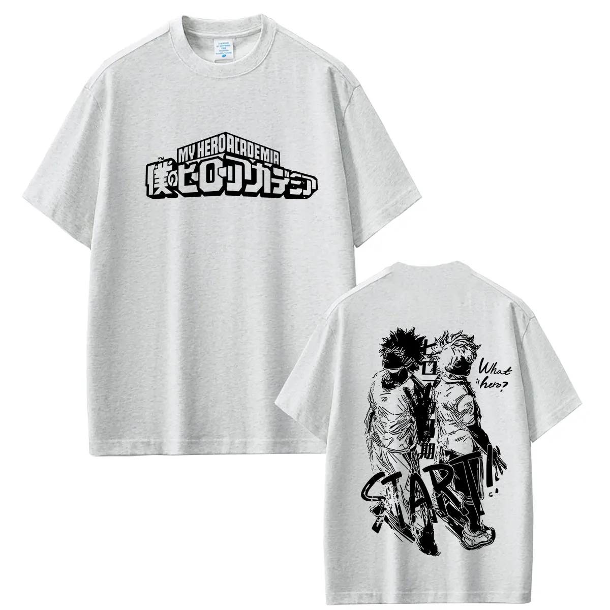 Anime My Hero Academia Midoriya Izuku and Bakugou Katsuki Merch T Shirts Men Women Casual Oversized Streetwear Male Fashion Tees