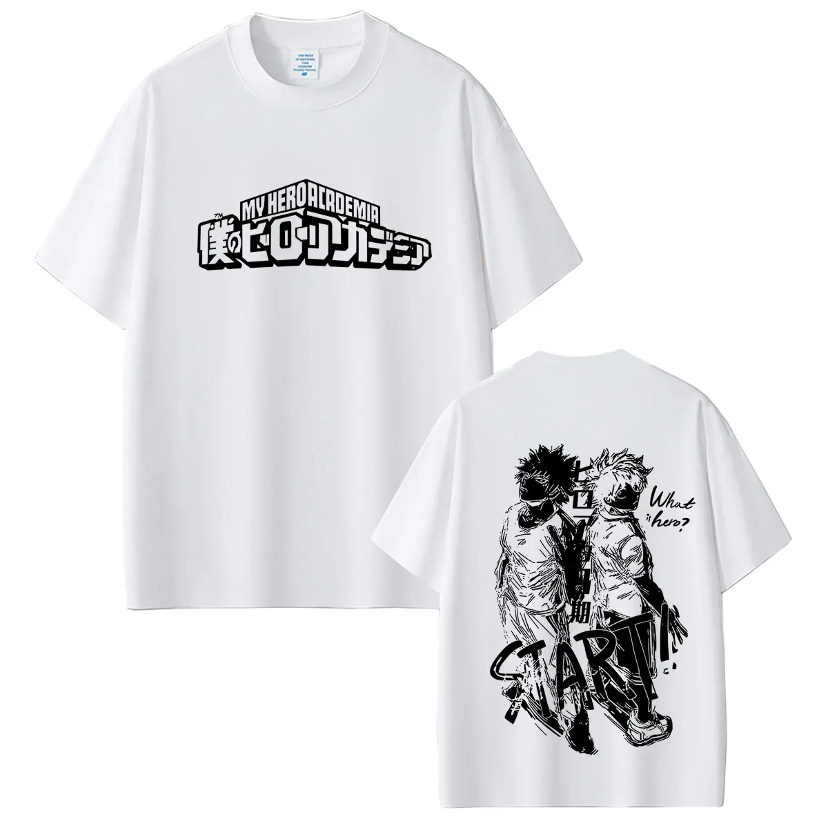 Anime My Hero Academia Midoriya Izuku and Bakugou Katsuki Merch T Shirts Men Women Casual Oversized Streetwear Male Fashion Tees