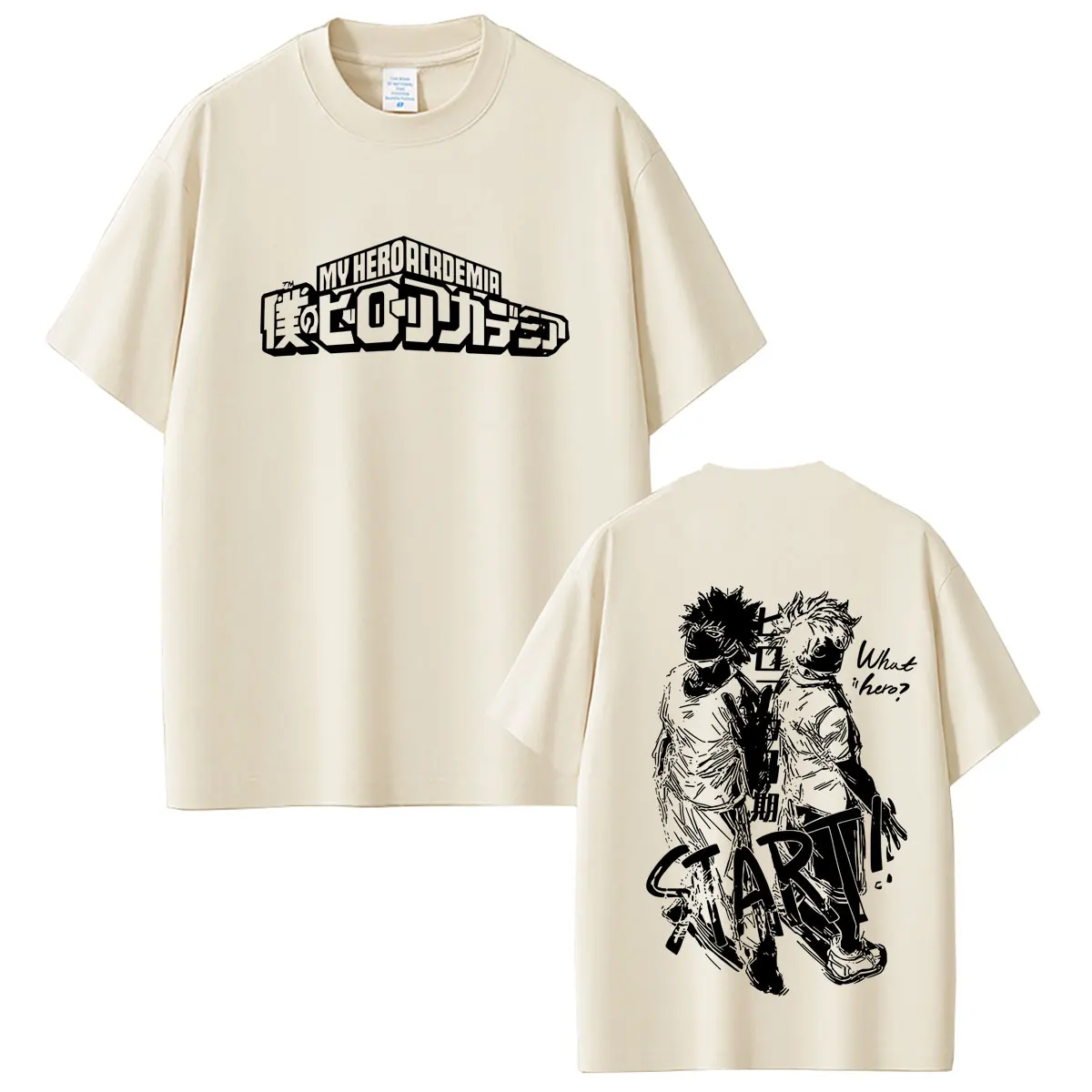 Anime My Hero Academia Midoriya Izuku and Bakugou Katsuki Merch T Shirts Men Women Casual Oversized Streetwear Male Fashion Tees