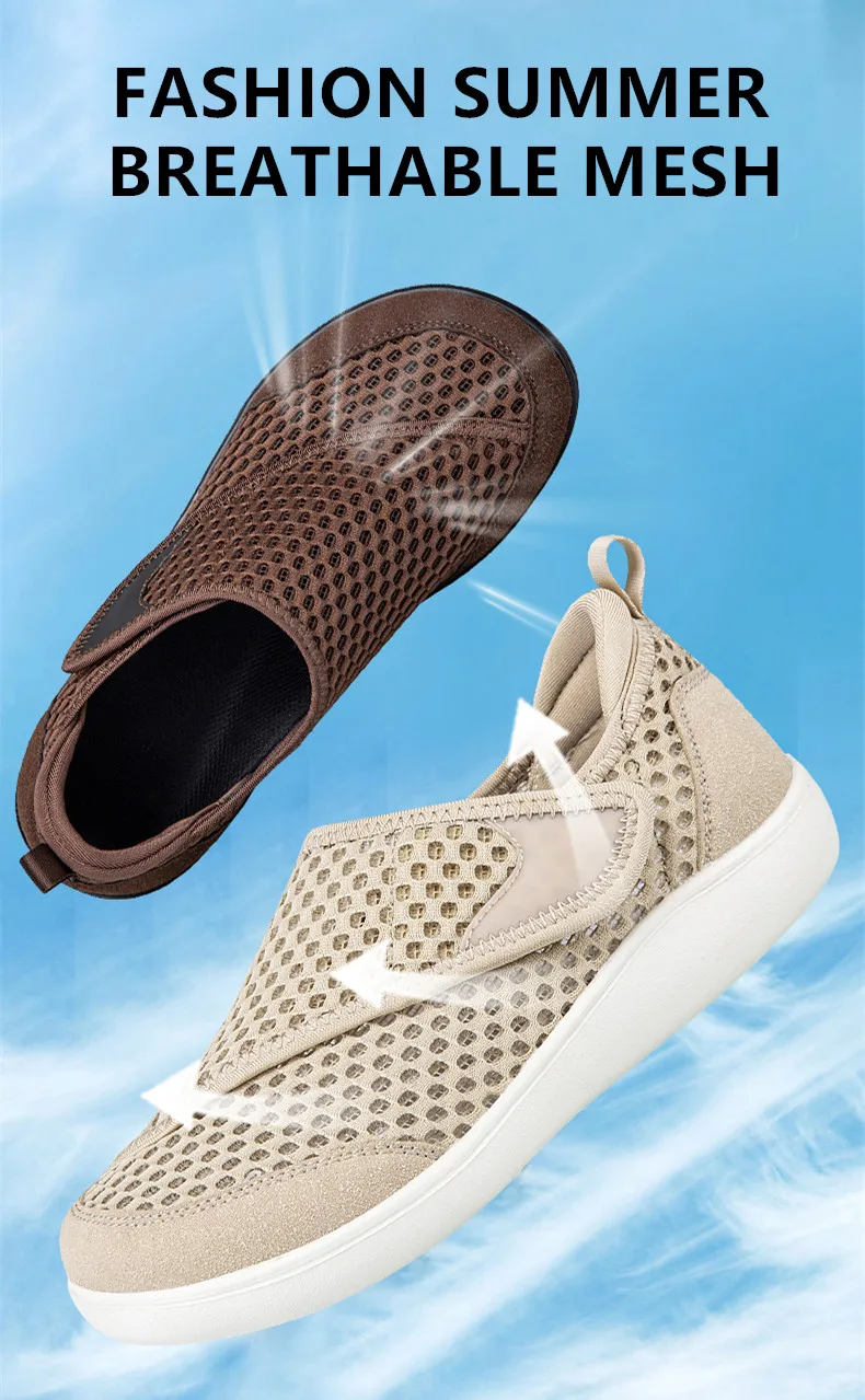 Popular Casual Men's Orthopedics Wide Feet Swollen Shoes Thumb Eversion Adjusting Soft Comfortable Diabetic Shoes Walking Shoes